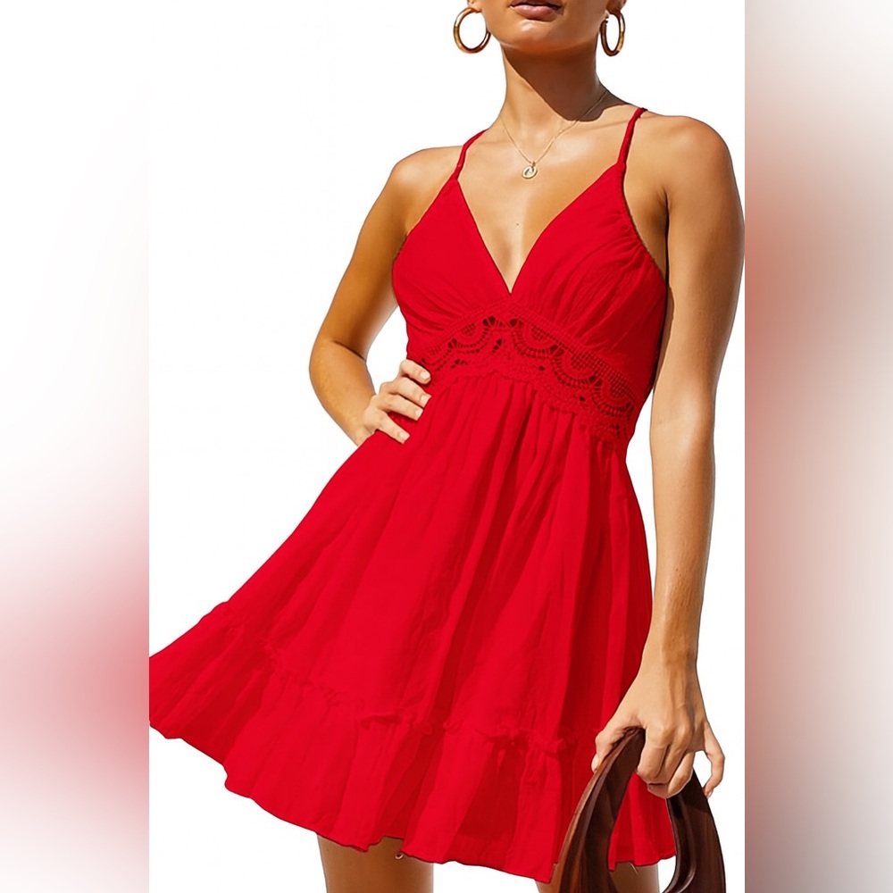 NWT- Stunning red Boho Dress